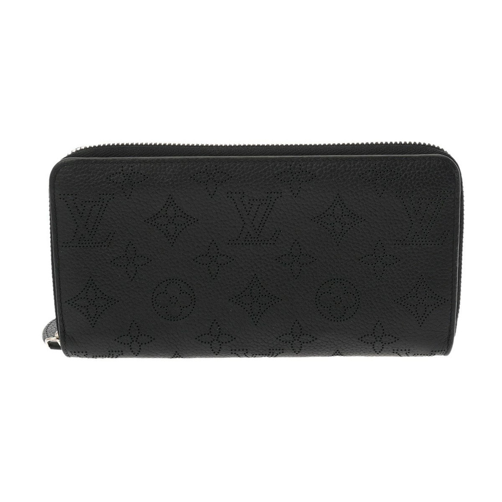 LOUIS VUITTON Monogram Mahina Zippy Wallet Noir Black Leather Long